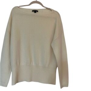 Ann Taylor Cream Cashmere Boatneck Sweater Size XL